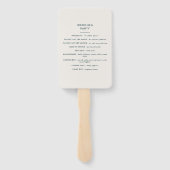 Moderne blauwgroen bruiloft met bohemen, schilderi handwaaier (Achterkant)