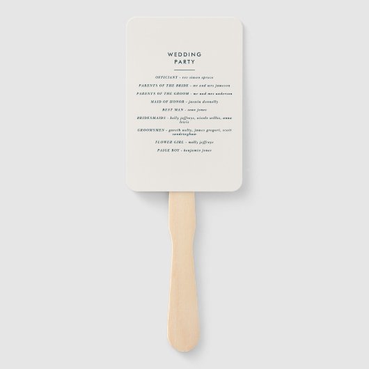 Moderne blauwgroen bruiloft met bohemen, schilderi handwaaier (Achterkant)