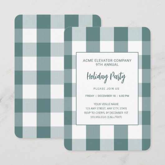 Moderne Blauwgroen buffelconferentie uitnodiging v (Voorkant / Achterkant)