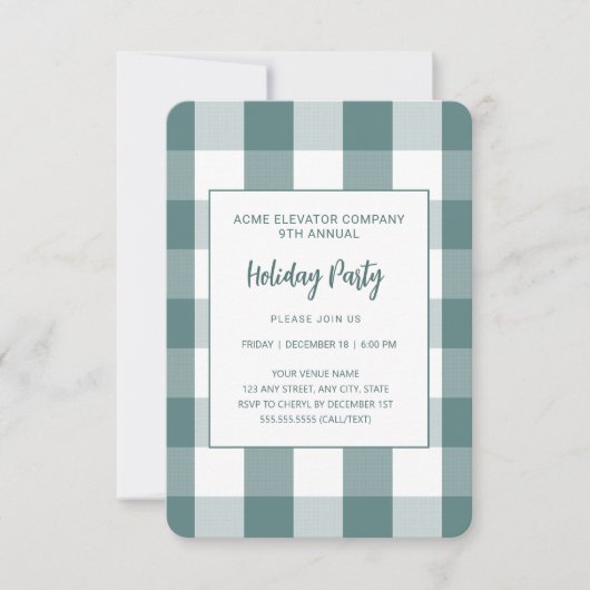 Moderne Blauwgroen buffelconferentie uitnodiging v (Voorkant)