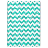 Moderne Blauwgroen Chevron Monogram Initiaal Clip Klembord (Achterkant)