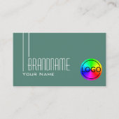 Moderne Blauwgroen, donkere, lichte kool met Logo Visitekaartje (Voorkant)