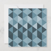 Moderne Blauwgroen driehoeken Mustache Baby shower Kaart (Achterkant)