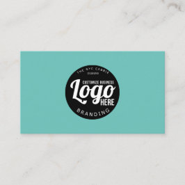 Moderne Blauwgroen Eenvoudige Logo Visitekaartje