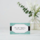 Moderne Blauwgroen Elegant Damask Appointkaarten Afsprakenkaartje (Staand voorkant)