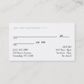 Moderne Blauwgroen Elegant Damask Appointkaarten Afsprakenkaartje (Achterkant)