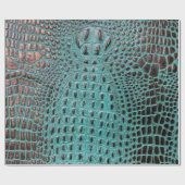 Moderne Blauwgroen en bruine alligator krokodille Cadeaupapier (Vlak)