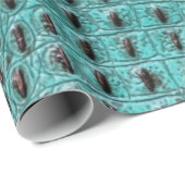 Moderne Blauwgroen en bruine alligator krokodille Cadeaupapier (Rol Hoek)