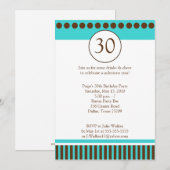 Moderne Blauwgroen en bruine uitnodigingen van vij (Voorkant / Achterkant)