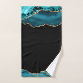 Moderne Blauwgroen en goudAgate Stone Bad Handdoek (Handdoek)