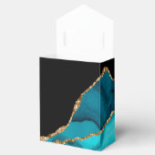 Moderne Blauwgroen en gouden bonte weddenschappen Bedankdoosjes (Geopend)