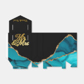 Moderne Blauwgroen en gouden bonte weddenschappen Bedankdoosjes (Uitgevouwen)