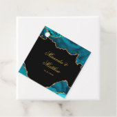 Moderne Blauwgroen en gouden bonte weddenschappen Bedankjes Labels (In situ)