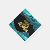 Moderne Blauwgroen en gouden bonte weddenschappen Servet (Hoek)