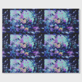 Moderne blauwgroen en paarse waterverf cadeaupapier (Vlak)