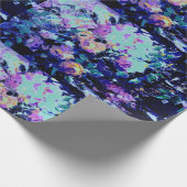 Moderne blauwgroen en paarse waterverf cadeaupapier (Hoek)