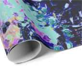 Moderne blauwgroen en paarse waterverf cadeaupapier (Rol Hoek)