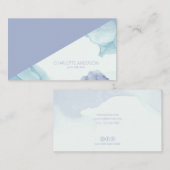 Moderne Blauwgroen en Paarse Waterverf Visitekaartje (Voorkant / Achterkant)