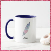 Moderne Blauwgroen en roze doezelaar Mok