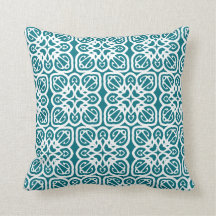 Moderne Blauwgroen en witte Abstracte patroonkust