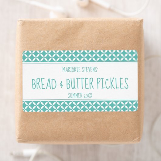 Moderne, Blauwgroen en witte bliksetiket Etiket (Insitu)