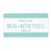 Moderne, Blauwgroen en witte bliksetiket Etiket (Voorkant)