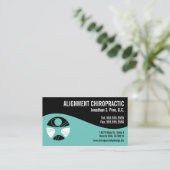 Moderne Blauwgroen en zwarte Logo Visitekaartje (Staand voorkant)