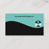 Moderne Blauwgroen en zwarte Logo Visitekaartje (Achterkant)