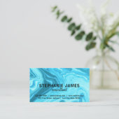 Moderne, Blauwgroen, flexibele tekenverf Visitekaartje (Staand voorkant)