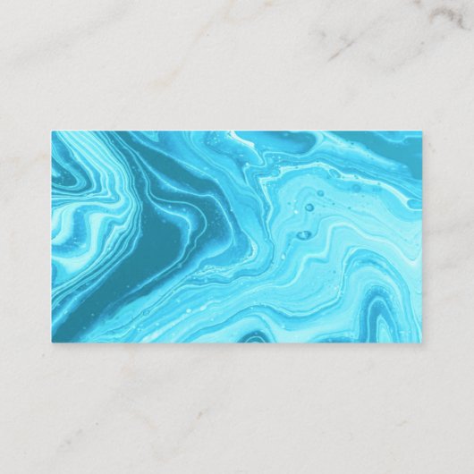 Moderne, Blauwgroen, flexibele tekenverf Visitekaartje (Achterkant)