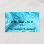 Moderne, Blauwgroen, flexibele tekenverf Visitekaartje (Voorkant)