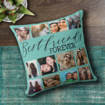 Moderne Blauwgroen fotocollage voor beste vrienden