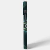 Moderne Blauwgroen Geometrische Fractal Art Graphi Case-Mate iPhone Case (Achterkant / Links)