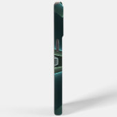 Moderne Blauwgroen Geometrische Fractal Art Graphi Case-Mate iPhone Case (Achterkant / Rechts)