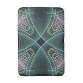 Moderne Blauwgroen geometrische fractale kunst Badmat (Voorkant Verticaal)