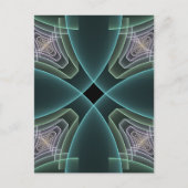 Moderne Blauwgroen geometrische fractale kunst Briefkaart (Voorkant)
