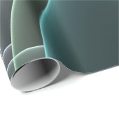 Moderne Blauwgroen geometrische fractale kunst Cadeaupapier (Rol Hoek)