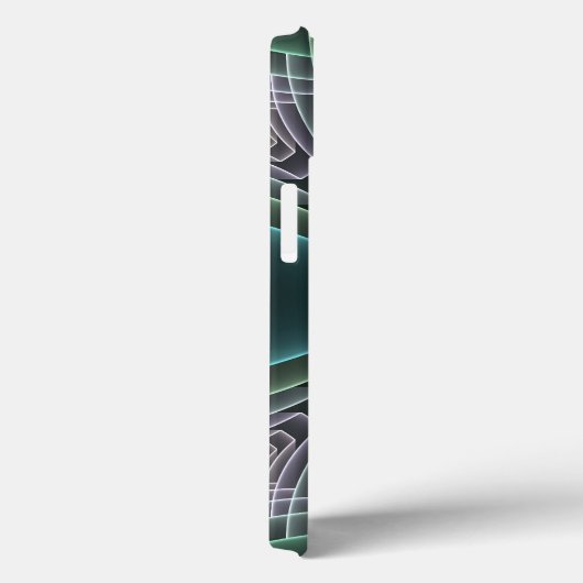 Moderne Blauwgroen geometrische fractale kunst Case-Mate iPhone Case (Achterkant / Rechts)