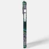 Moderne Blauwgroen geometrische fractale kunst Case-Mate iPhone Case (Achterkant / Links)