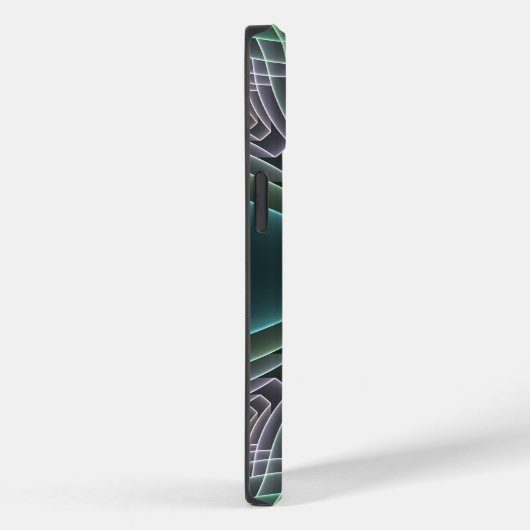 Moderne Blauwgroen geometrische fractale kunst Case-Mate iPhone Case (Achterkant / Rechts)