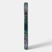 Moderne Blauwgroen geometrische fractale kunst Case-Mate iPhone Case (Achterkant / Links)