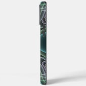 Moderne Blauwgroen geometrische fractale kunst Case-Mate iPhone Case (Achterkant / Links)