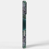 Moderne Blauwgroen geometrische fractale kunst Case-Mate iPhone Case (Achterkant / Rechts)