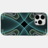 Moderne Blauwgroen geometrische fractale kunst Case-Mate iPhone Case (Achterkant (horizontaal))