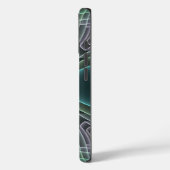 Moderne Blauwgroen geometrische fractale kunst Case-Mate iPhone Case (Achterkant / Links)