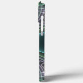 Moderne Blauwgroen geometrische fractale kunst Case-Mate iPhone Case (Achterkant / Links)