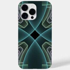 Moderne Blauwgroen geometrische fractale kunst Case-Mate iPhone 14 Pro Max Hoesje