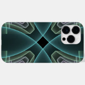 Moderne Blauwgroen geometrische fractale kunst Case-Mate iPhone Case (Achterkant (horizontaal))