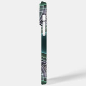 Moderne Blauwgroen geometrische fractale kunst Case-Mate iPhone Case (Achterkant / Links)