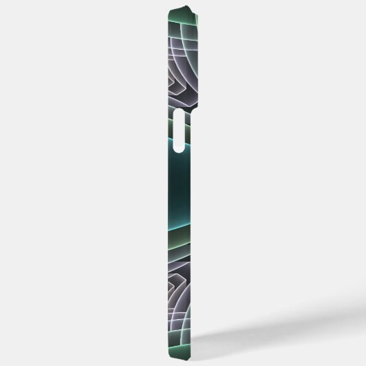 Moderne Blauwgroen geometrische fractale kunst Case-Mate iPhone Case (Achterkant / Rechts)